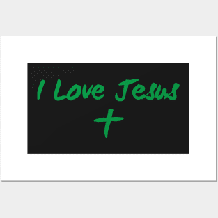 I Love Jesus (green) Posters and Art